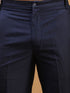 Men's Navy Blue Glitter Indo Western Sherwani With Kurta Pant Set